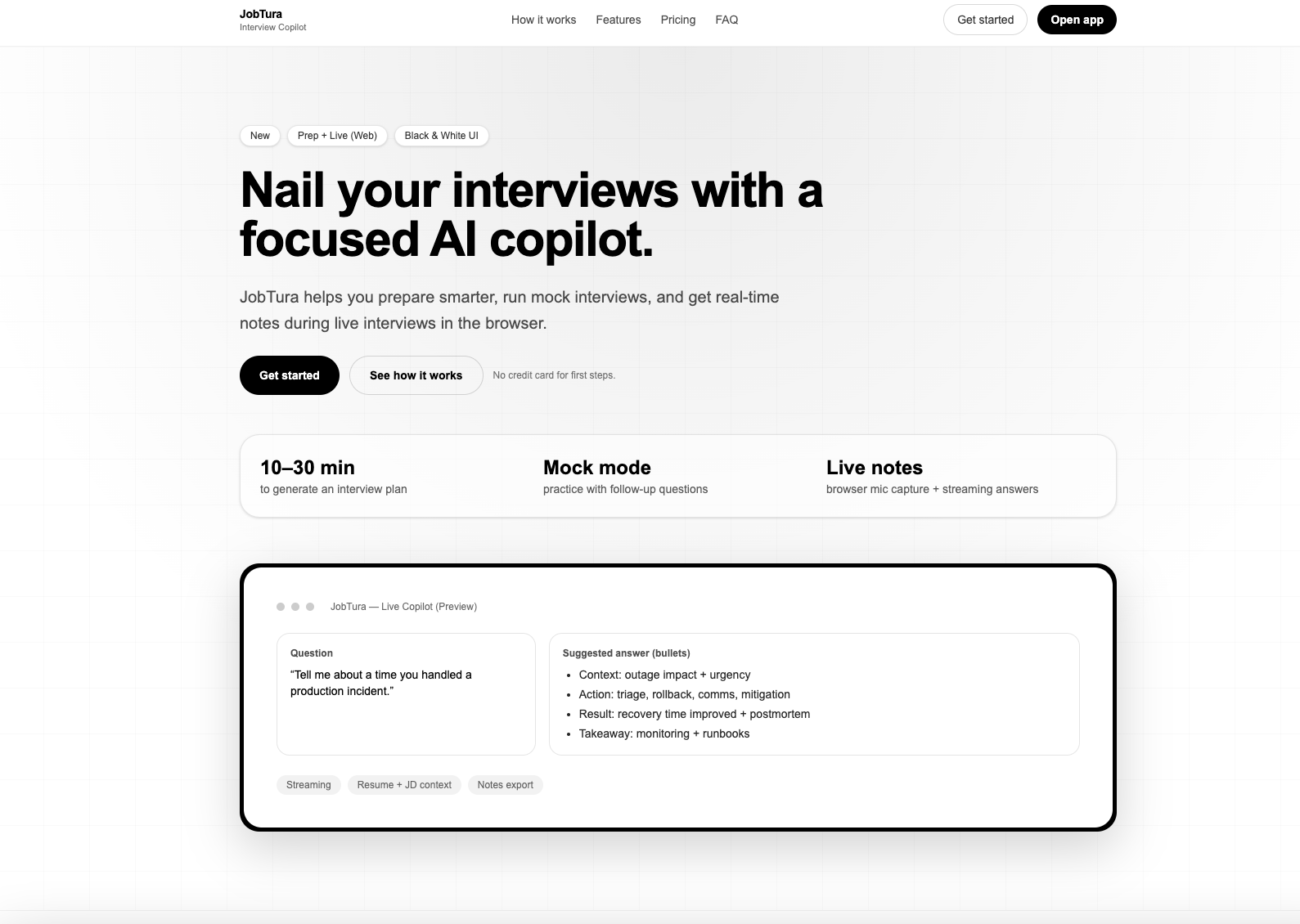 JobTura.io job seekers AI copilot interface